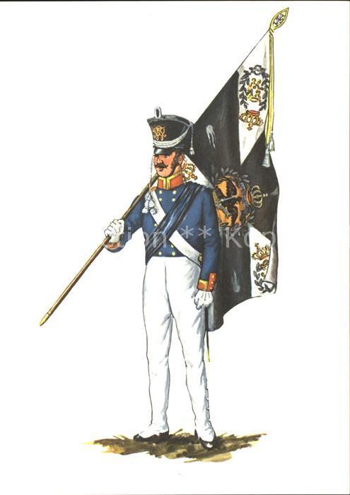 Militaria Infanterie Fahnentraeger Preussen um 1815