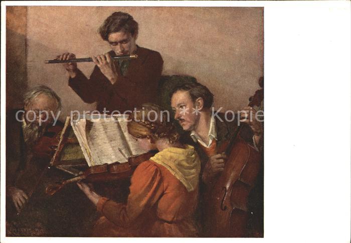 Kuenstlerkarte Karl Truppe Das Floetenquartett
