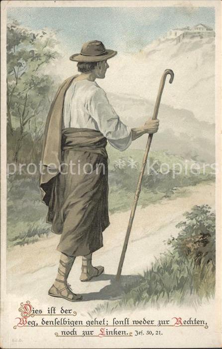 Wandern Religion Litho