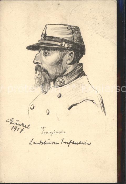Soldatenportrait Landsturm-Infanterie WK1 Frankreich
