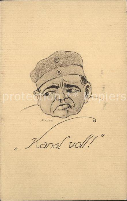 Kuenstlerkarte Stanke Soldat Kanal voll