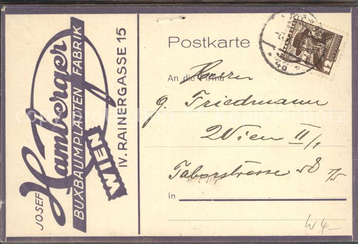 Werbung Reklame Josef Hamberger Buxbaumplatten Fabrik