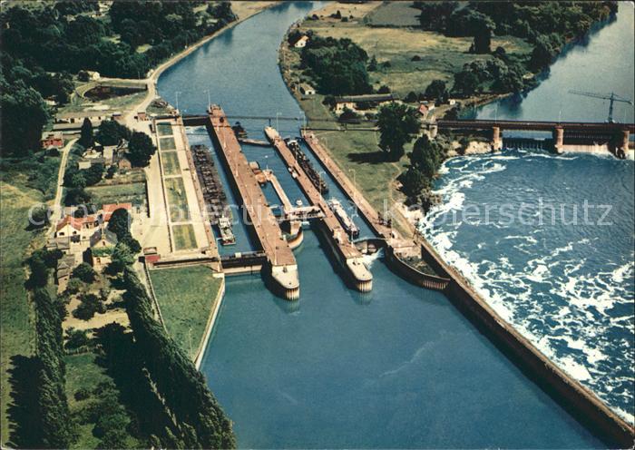 Amfreville-les-Champs Eure Les écluses construites Fliegeraufnahme