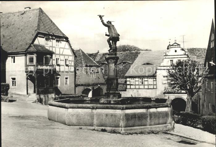 Lauenstein Erzgebirge Markt Falknerbrunnen