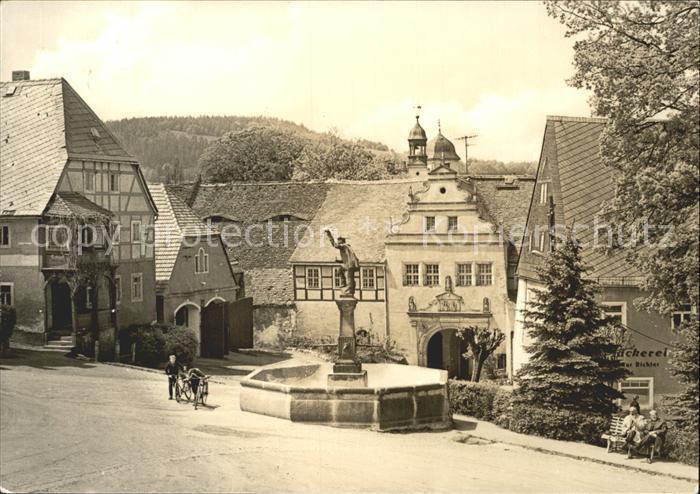 Lauenstein Erzgebirge Schloss Falknerbrunnen Markt
