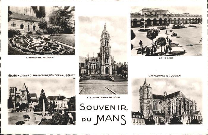 Mans Sarthe Le Gare Blumenuhr Cathedrale St. Juline