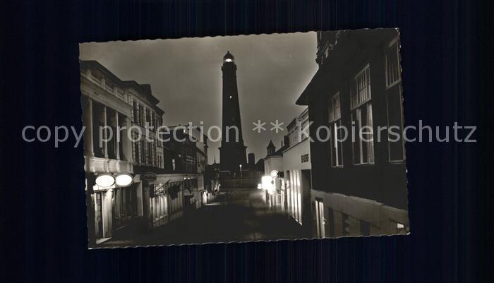 BORKUM Nordseebad Niedersachsen Leuchtturm bei Nacht