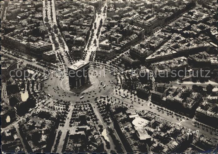 Paris Fliegeraufnahme Arc de Triomphe et la Place de L Etoile