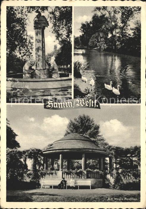Hamm Westfalen am Nordring Schwaene Baerenbrunnen