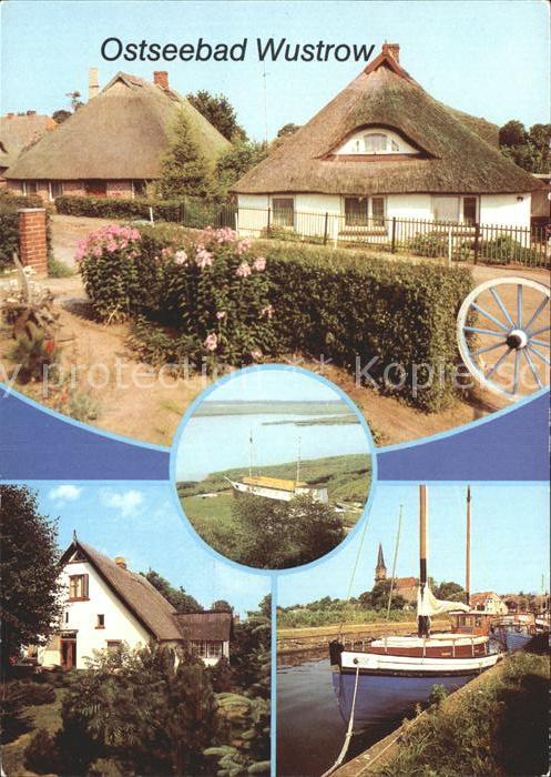 Wustrow Ostseebad Hafen und Rohrdachhaeuser Neue Strasse