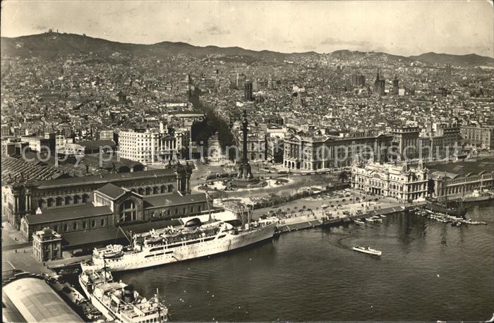 Barcelona Cataluna Fliegeraufnahme Hafen