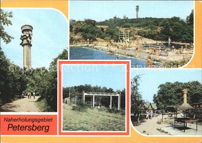 Petersberg Halle Fernsehturm Bergbad Pavillon Waldschenke