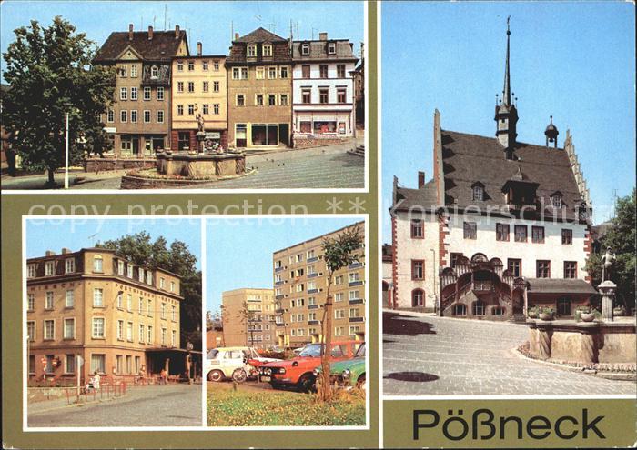 Poessneck Hotel Posthirsch Marktplatz Mauritiusbrunnen