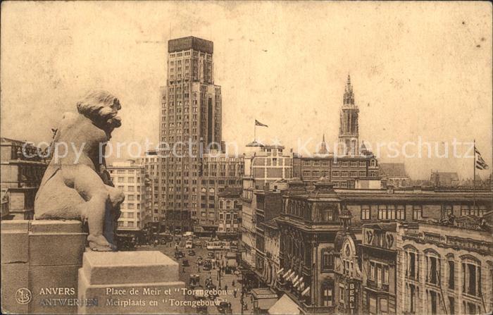 Anvers Antwerpen Place de Meir et Torengebouw
