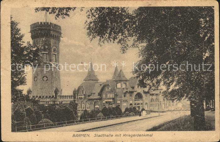 Barmen Wuppertal Stadthalle mit Kriegerdenkmal