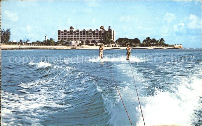 Barbados Water skiing Caribbean Sea Hilton Hotel Wasserski