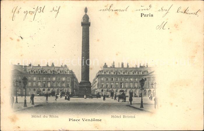 Paris Place Vendome Monument Hotel du Rhin Hotel Bristol