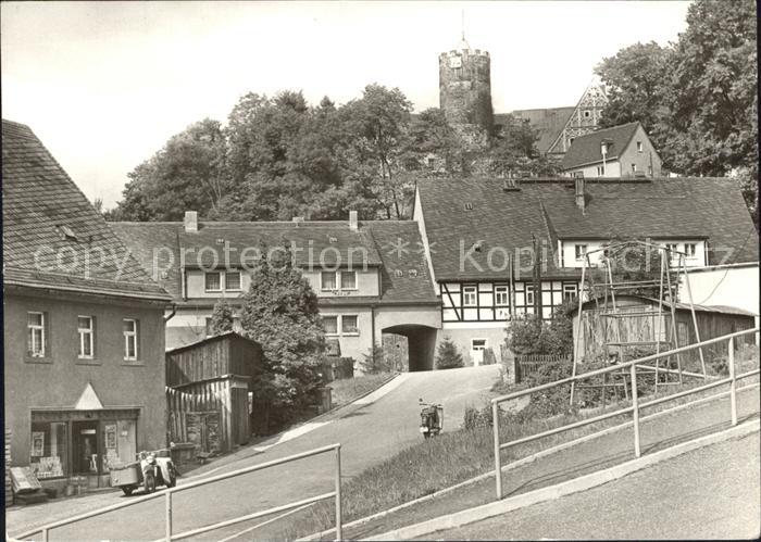 Scharfenstein Erzgebirge Teilansicht mit Burg