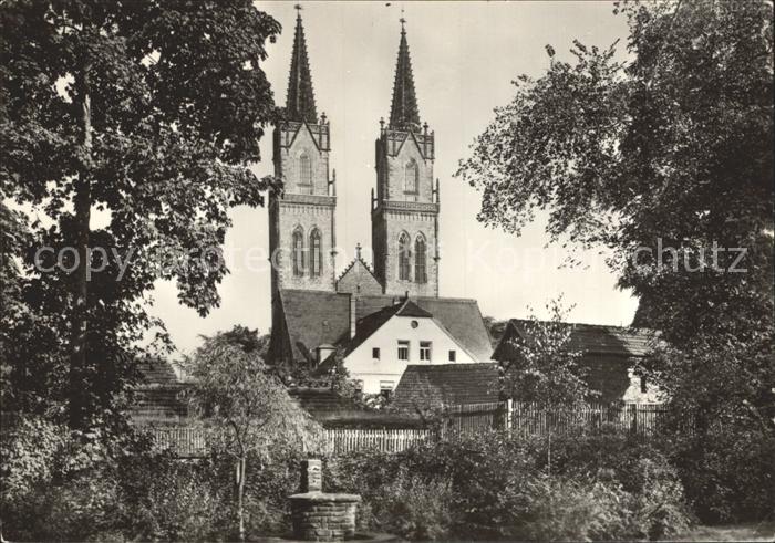 Oschatz Blick von der Promenade zur St aegidienkirche