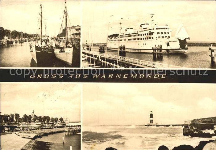 Warnemuende Ostseebad Faehre Fischkutter Promenade Leuchtturm