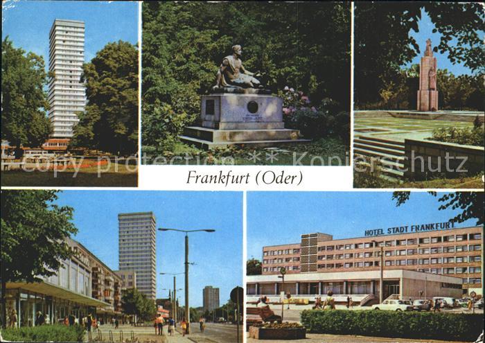 Frankfurt Oder Hochhaus Kleist Denkmal Sowj Ehrenmal Karl Marx Strasse Hotel Sta