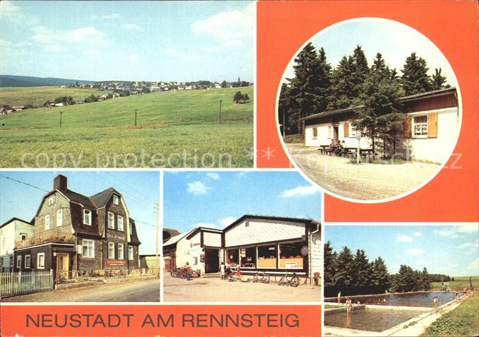 Neustadt Rennsteig uebersicht Waldbaude Dreiherrnstein FDGB Erholungsheim Konsum