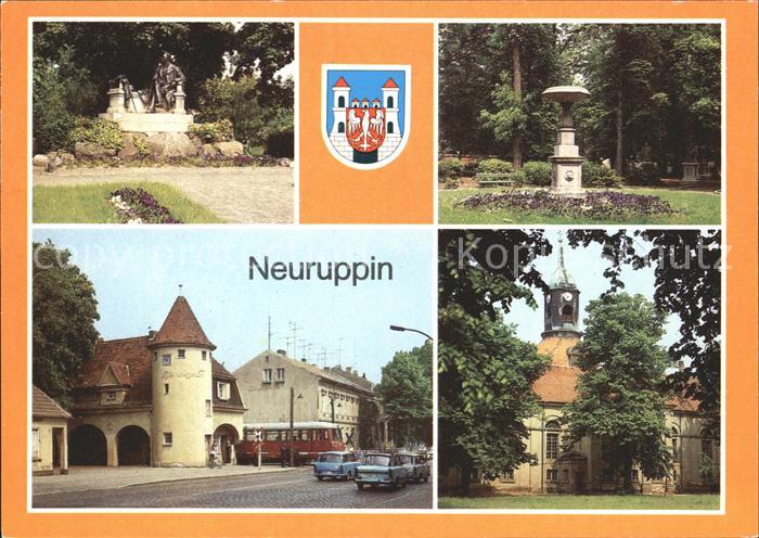 Neuruppin Fontanedenkmal Tempelgarten Bahnhof Rheinsberger Tor St Marien Kirche