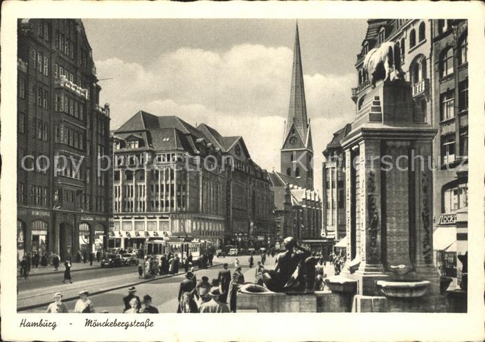 HAMBURG  CITY Moenckebergstrasse Kirchturm Kupfertiefdruck