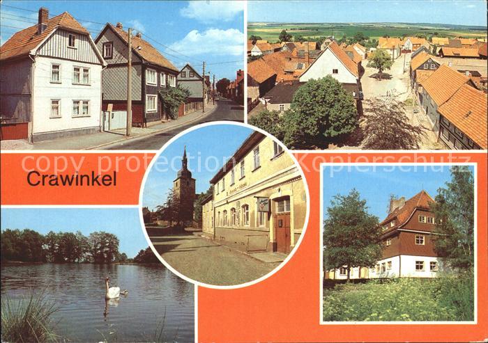 Crawinkel Karl Marx Strasse Blick vom Kirchturm Aue Teich Markt FDGB Bezirksschu