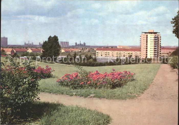 Eisenhuettenstadt Blick vom Rosenhuegel Hochhaus
