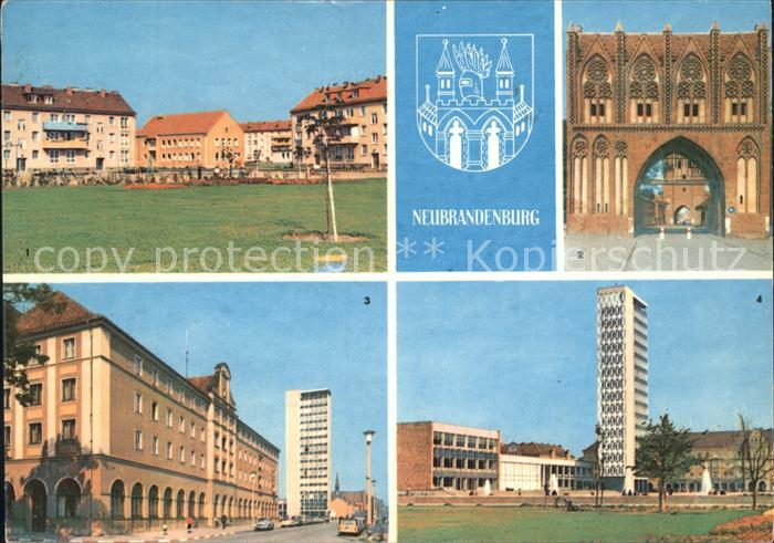 Neubrandenburg Neubauten Stargarder Tor Hotel Hochhaus Haus der Kultur und Bildu