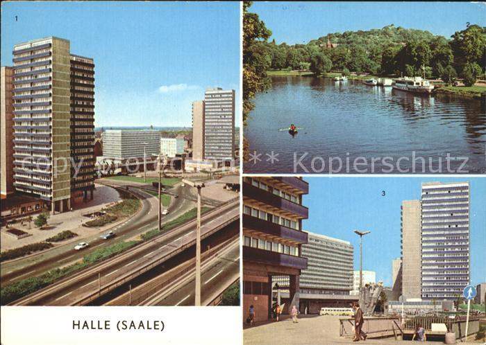 Halle Saale Hochstrasse Thaelmannplatz Saalepartie Hochhaus