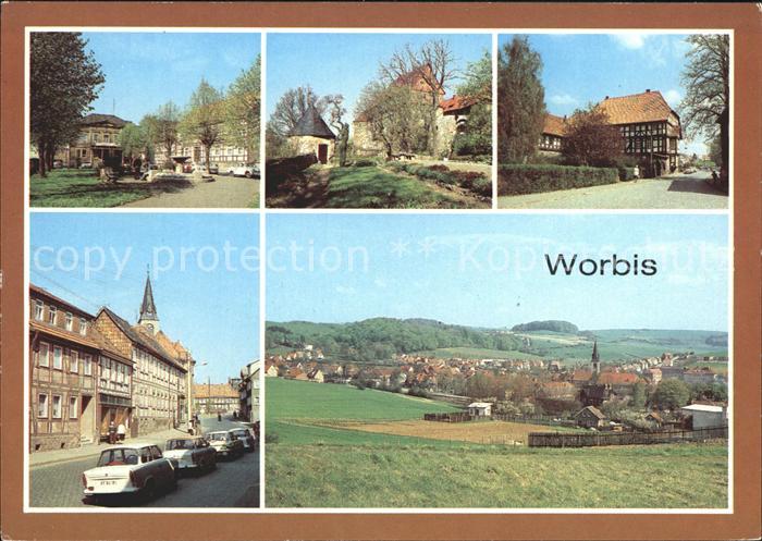 Worbis Friedensplatz Burg Bodenstein Rathaus Ernst Thaelmann Strasse Panorama