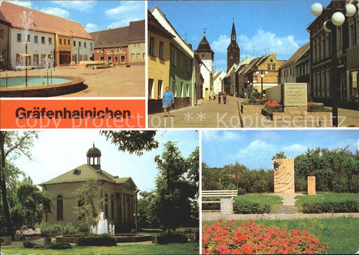 Graefenhainichen Markt August Bebel Strasse Kapelle Park der Freundschaft Denkma