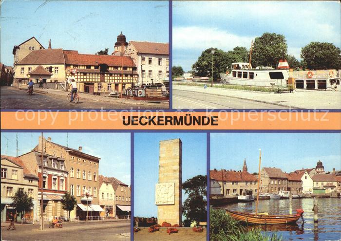 Ueckermuende Mecklenburg Vorpommern Ueckerbruecke Hafen Karl Marx Platz