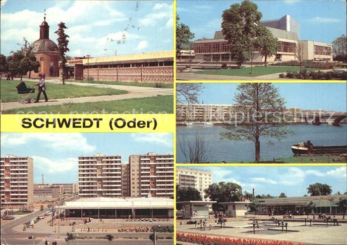Schwedt Oder Kirche Apotheke HO Kaufhalle Kulturhaus Platz der Befreiung