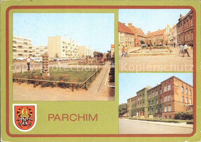 Parchim Mecklenburg-Vorpommern Weststadt Wilhelm Pieck Platz Goethe Oberschule W