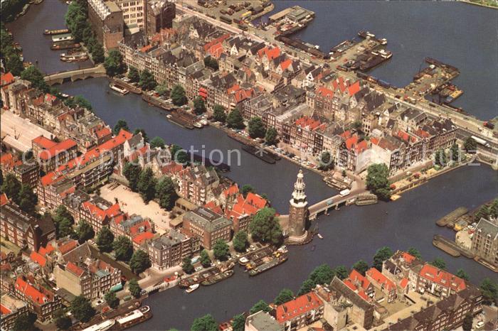 Amsterdam Niederlande Montelbaanstoren Luchtopname