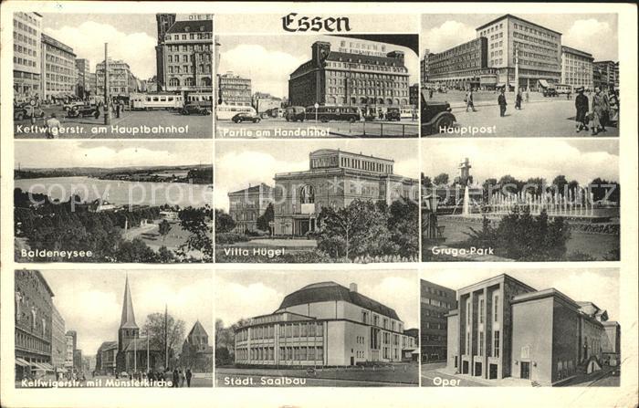 Essen Ruhr Kettwigerstr Hauptbahnhof Handelshof Hauptpost Baldeneysee Villa Hueg