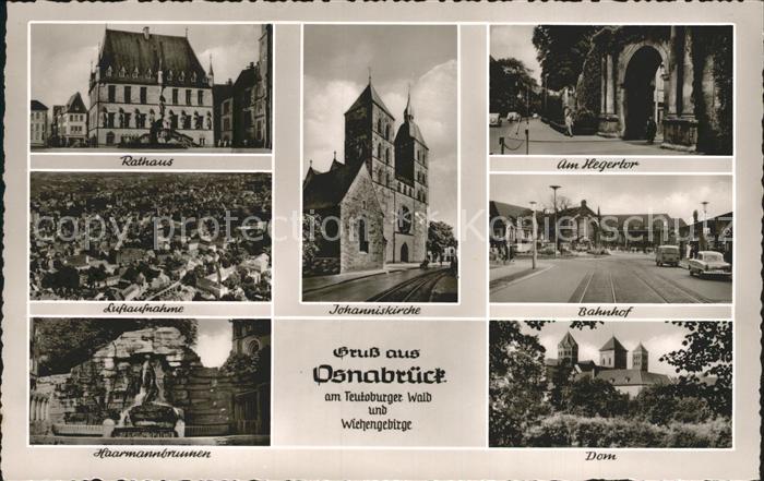 Osnabrueck Rathaus Johanniskirche Fliegeraufnahme Am Hegertor Bahnhof Dom