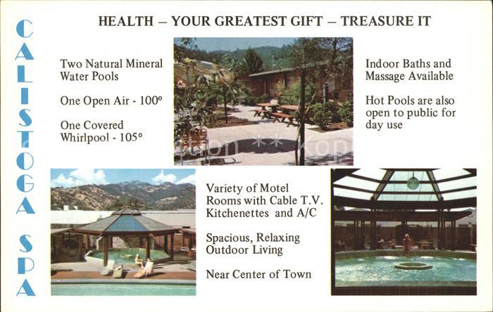 Calistoga Natural Mineral Water Pools Variety of Motel Indoor Baths