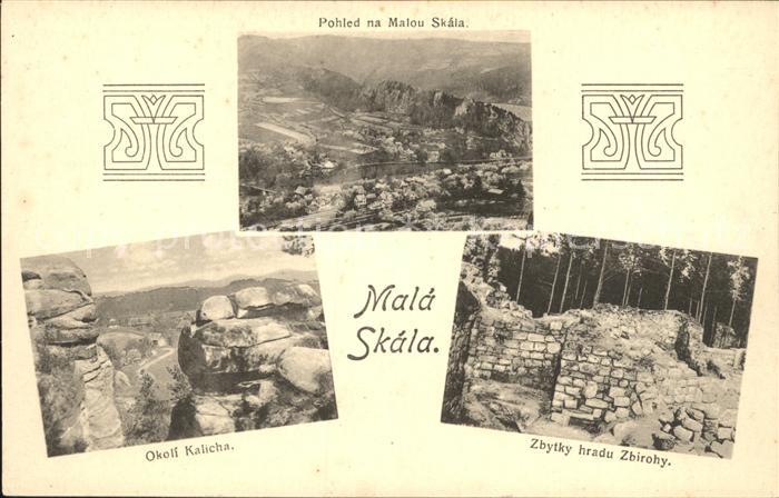Mala Skala Panorama Okoli Kalicha Zbytky hradu Zbirohy