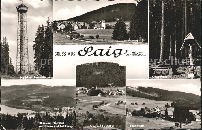 Saig Schwarzwald Hochfirst Aussichtsturm Kreuz Platz Titisee Feldberg Teilansich