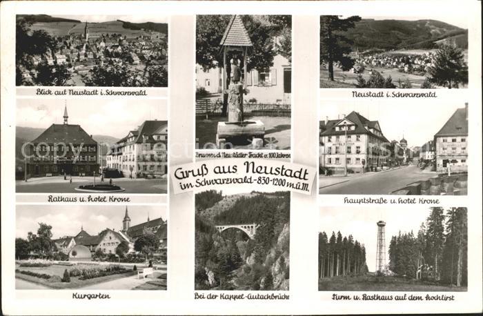 Neustadt Titisee Stadtblick Trachten Brunnen Rathaus Hotel Krone Hauptstr Kurgar