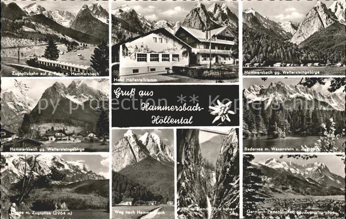 Hammersbach Grainau Zugspitzbahn Hoellentalklamm Hoher Steg Wetterstein Badesee