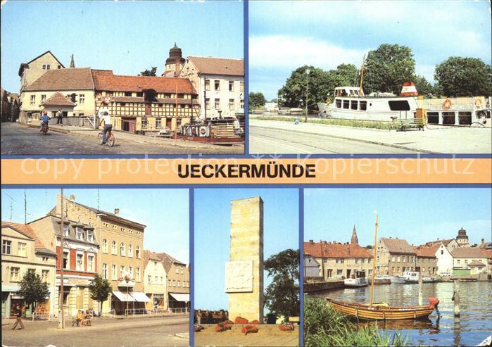 ueckermuende ueckerbruecke Hafen Karl Marx Platz Ehrenmal Hafenpartie