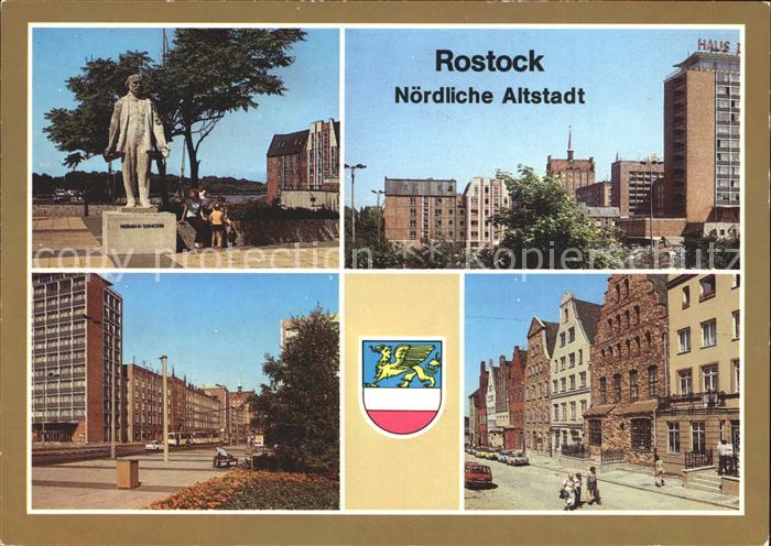 ROSTOCK  CITY Hermann Duncker Platz Fischerbastion Lange Str Wokrenterstr
