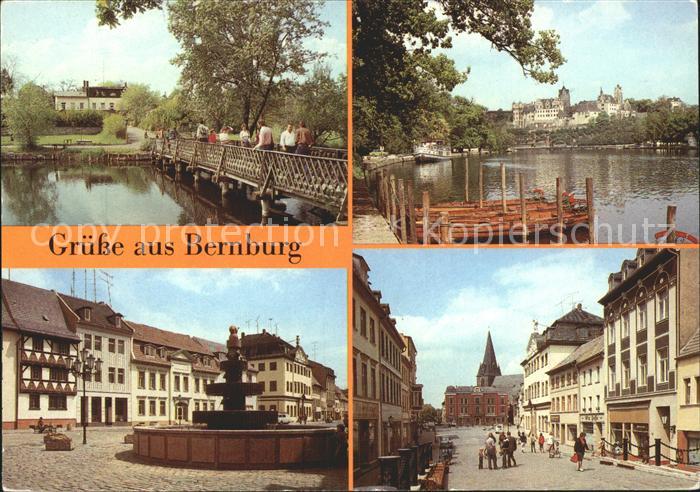 Bernburg Saale HO Cafe Baerenburg Schlossblick Thaelmannplatz Marienkirche