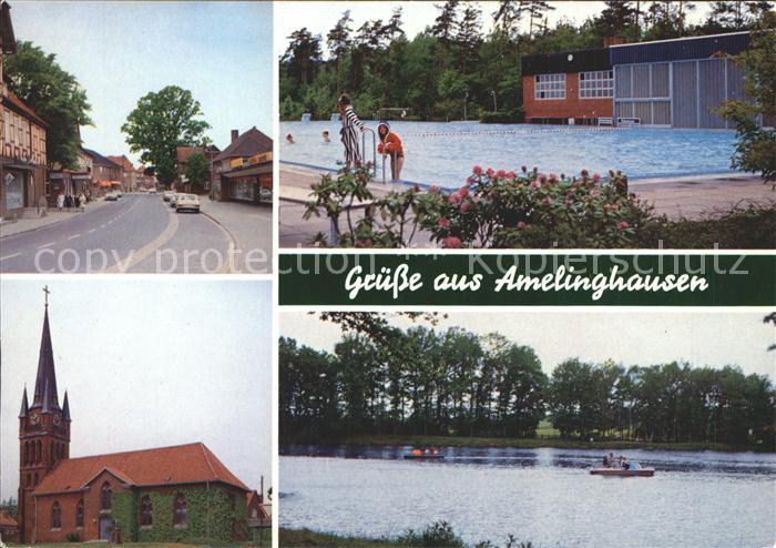 Amelinghausen Lueneburger Heide Hauptstrasse Waldbad Kirche Lopau Stausee