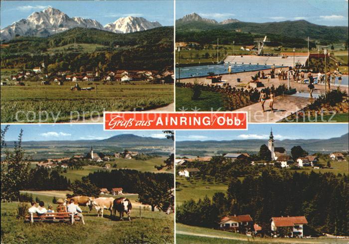 Ainring Panorama Schwimmbad Ortsansichten